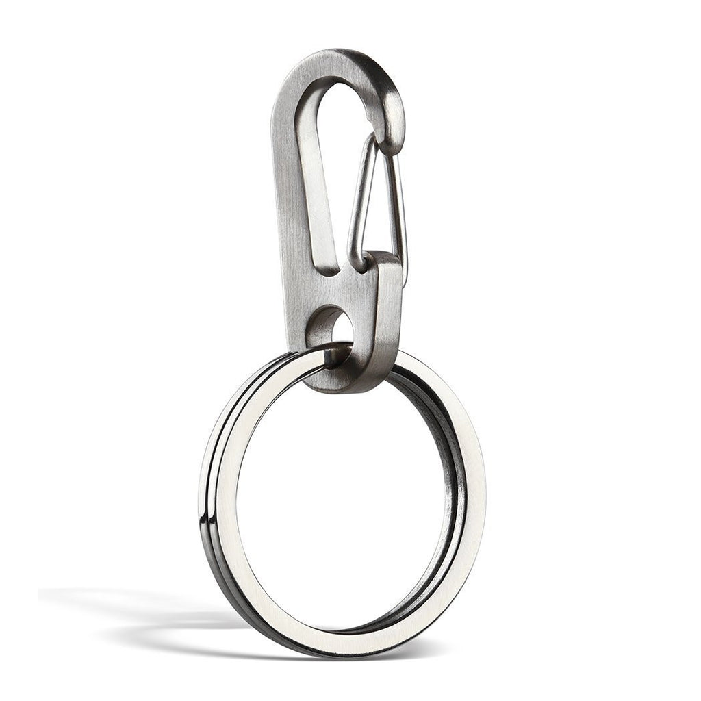 DS. DISTINCTIVE STYLE Carabiner Clip Keyring Stainless Steel Keychain with  Snap Hook Quick Release Key Rings